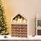 Glitzhome; Glitzhome® 15.75" Lighted Wooden Christmas Village Advent Calendar Decor; Category:Christmas Tabletop Decor; Image:3